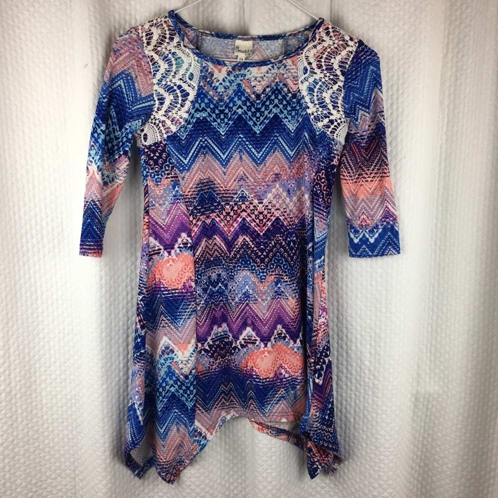 Mudd Multi Colored Print Dress Girls Size 7/8